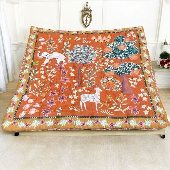 NWT New Two (2) Anthropologie Averill Organic Cotton Printed Euro Pillow Shams - Picture 5 of 10